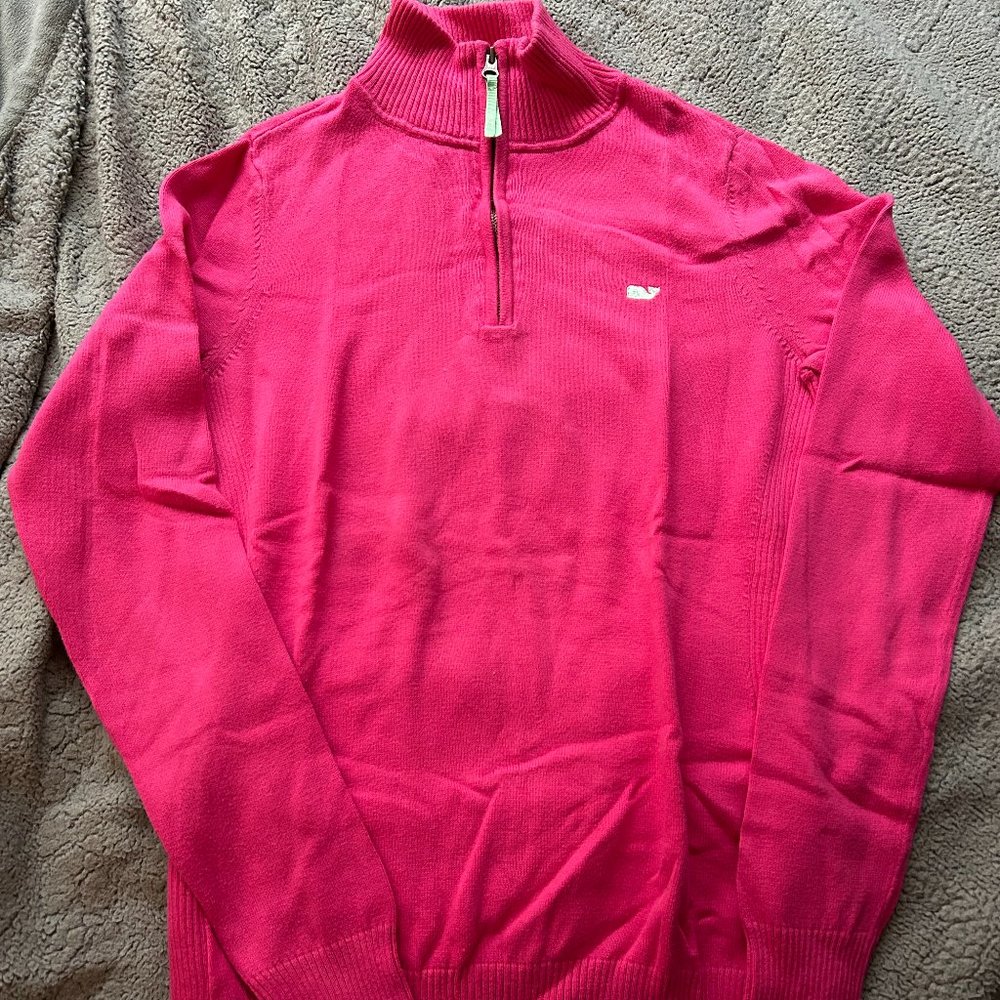 Like New Pink Vineyard Vines 1/4 Zip Sweater Size XS